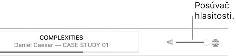 Posuvník hlasitosti.