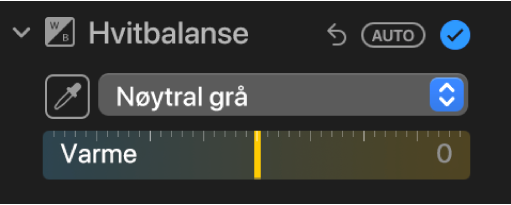 Hvitbalanse-kontroller i Juster-panelet.