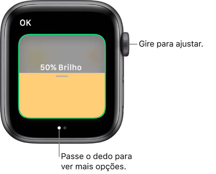 App Casa mostrando o ajuste para o brilho de uma lâmpada.