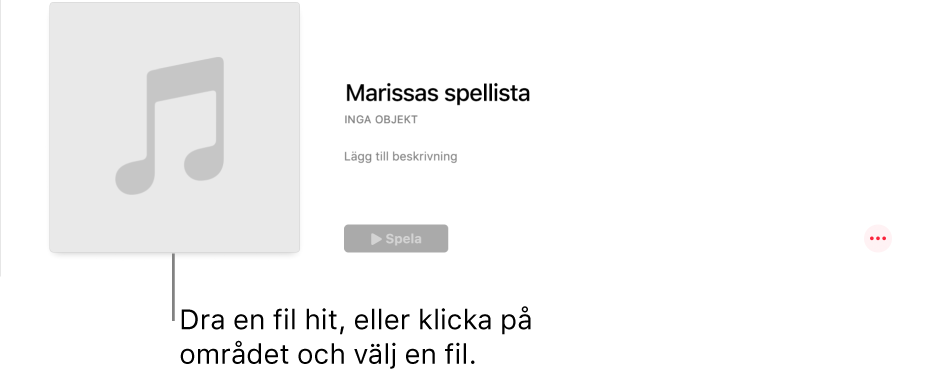 En spellista med personligt bildmaterial som går att ändra när som helst. Dra bildfilen till bildmaterialsområdet för att anpassa den.