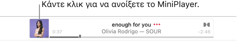 Κάντε κλικ στο εξώφυλλο στα αριστερά του μπάνερ για να ανοίξετε το MiniPlayer.