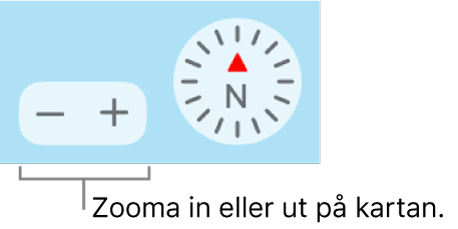 Zoomknappar på kartan.