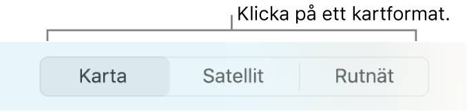 Knapparna Karta, Satellit och Rutnät.