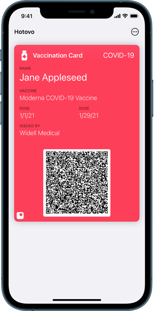 Očkovací preukaz v apke Peňaženka.
