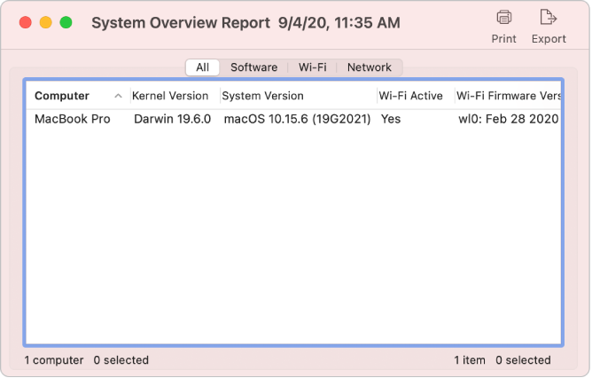 Software Search window