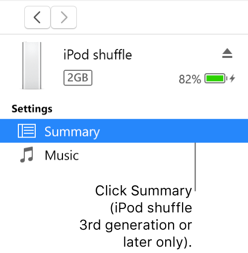 The Device window, with Summary selected in the sidebar on the left.