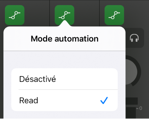 Figure. Menu local Mode d’automation.