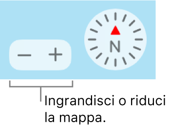 Pulsanti di zoom sulla mappa.