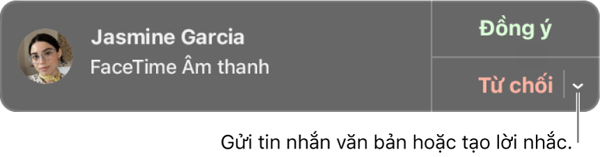 Bấm vào mũi tên bên cạnh Từ chối trong thông báo để gửi tin nhắn văn bản hoặc tạo lời nhắc.