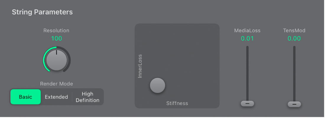 Figure. Material Pad shown in String parameters.