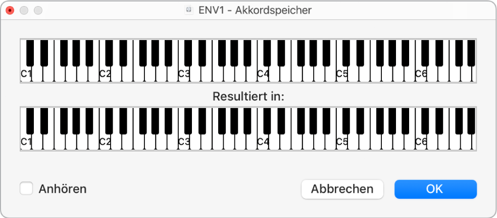 Abbildung. Fenster „Akkordspeicher“