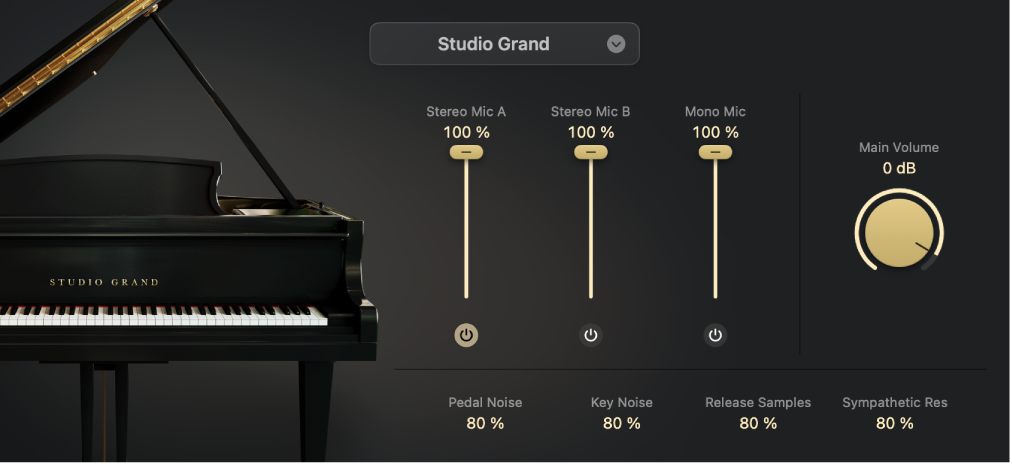 Abbildung. Studio Piano zeigt Studio Grand.