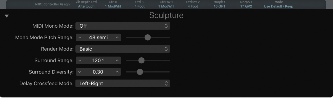 Figure. Surround Range and Surround Diversity parameters.