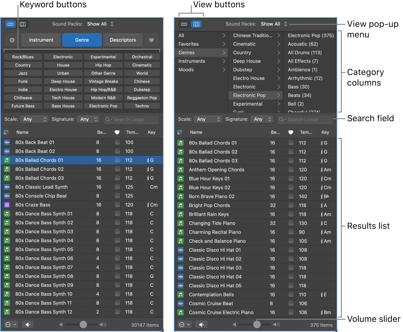 Figure. The Loop Browser.