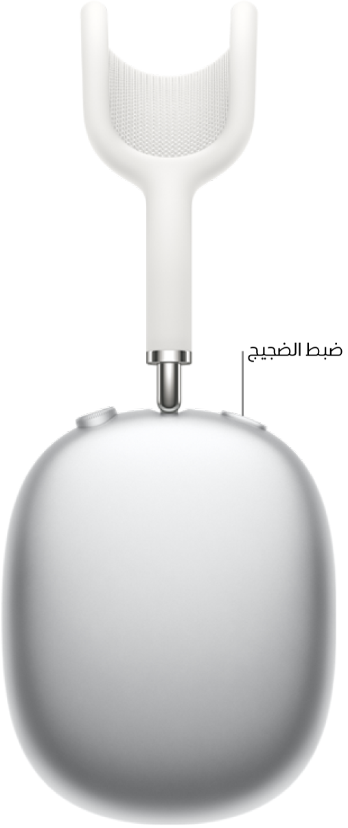 موضع زر ضبط الضجيج في سماعة الرأس اليمنى على AirPods Max.