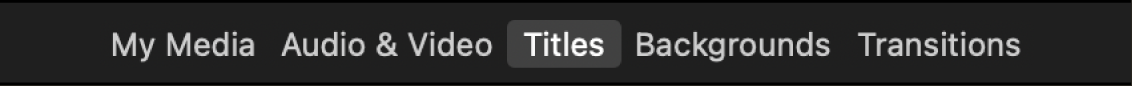 Titles selected above browser