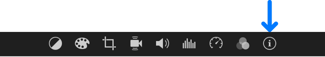 Pulsante “Informazioni clip” nella barra delle regolazioni