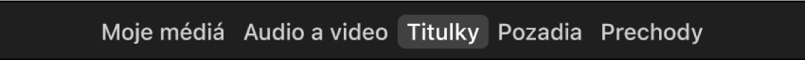 Možnosť Titulky vybraná nad prehliadačom