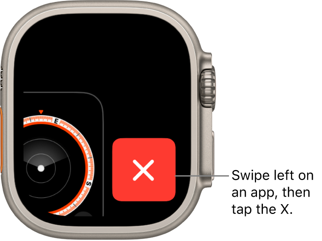 The App Switcher showing a large X on the right and a portion of an app on the left. Tap the X to remove the app from the App Switcher.