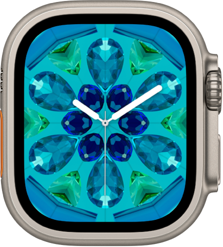 The Kaleidoscope watch face, where you can add complications and adjust the watch face patterns.