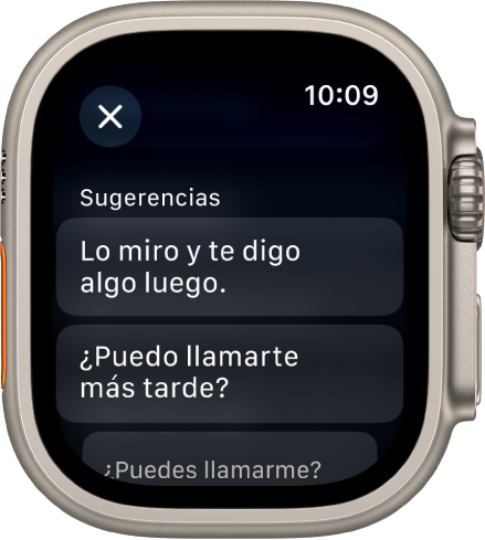 La app Mail con tres respuestas inteligentes.