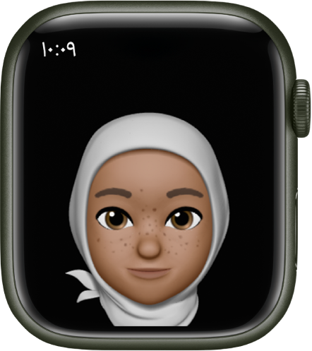 تطبيق ميموجي على Apple Watch يعرض وجهًا.