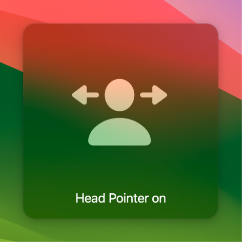 L’alerte qui s’affiche brièvement pour indiquer que le pointeur avec la tête est activé.
