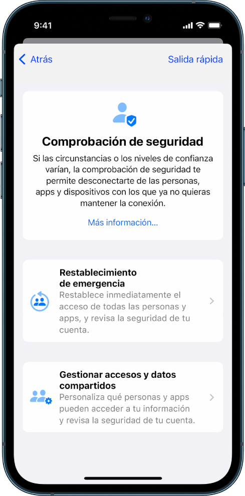 Un iPhone que muestra la pantalla de comprobación de seguridad.