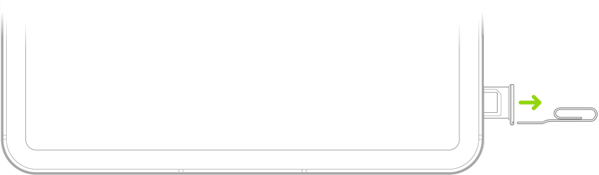 A paper clip or SIM eject tool is inserted into the small hole of the SIM tray on the left side of iPad to eject and remove the tray.