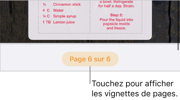 Un document ouvert avec le bouton du numéro de page en bas au centre de l’écran.