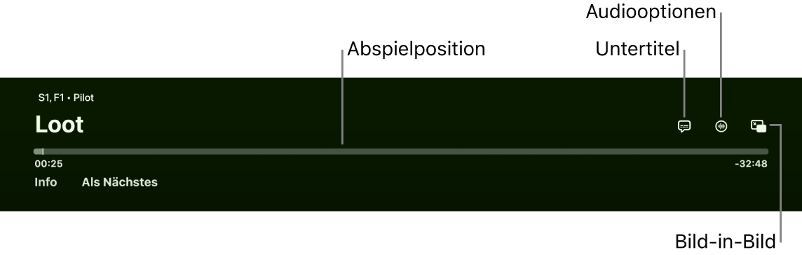 Steuerelemente für die Wiedergabe