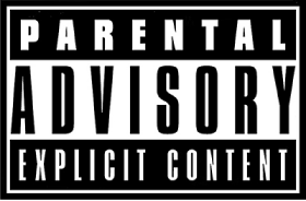 유해 콘텐츠 주의(Parental Advisory) 레이블.