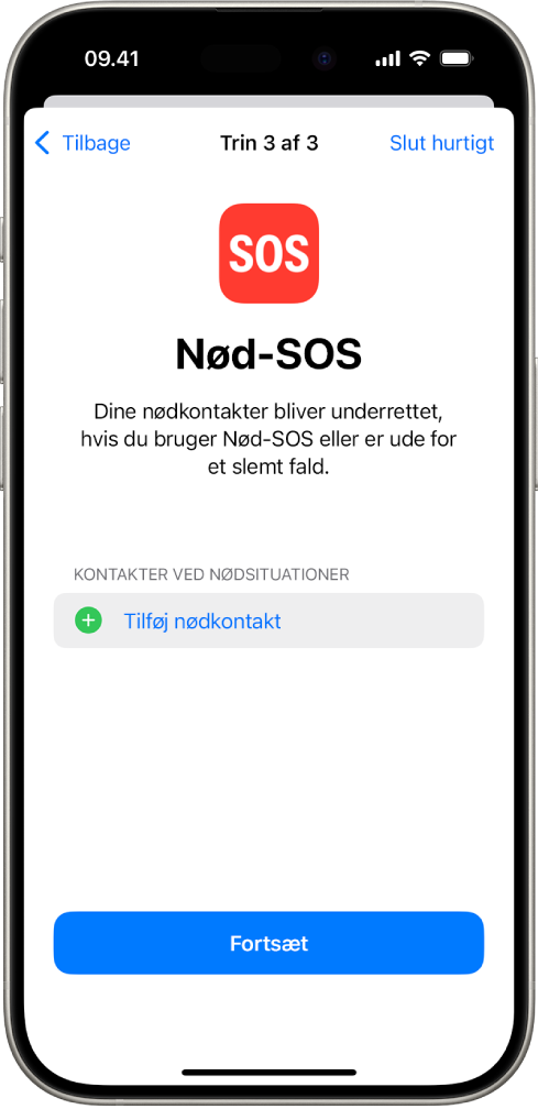 En iPhone-skærm, der viser skærmen Nød-SOS.