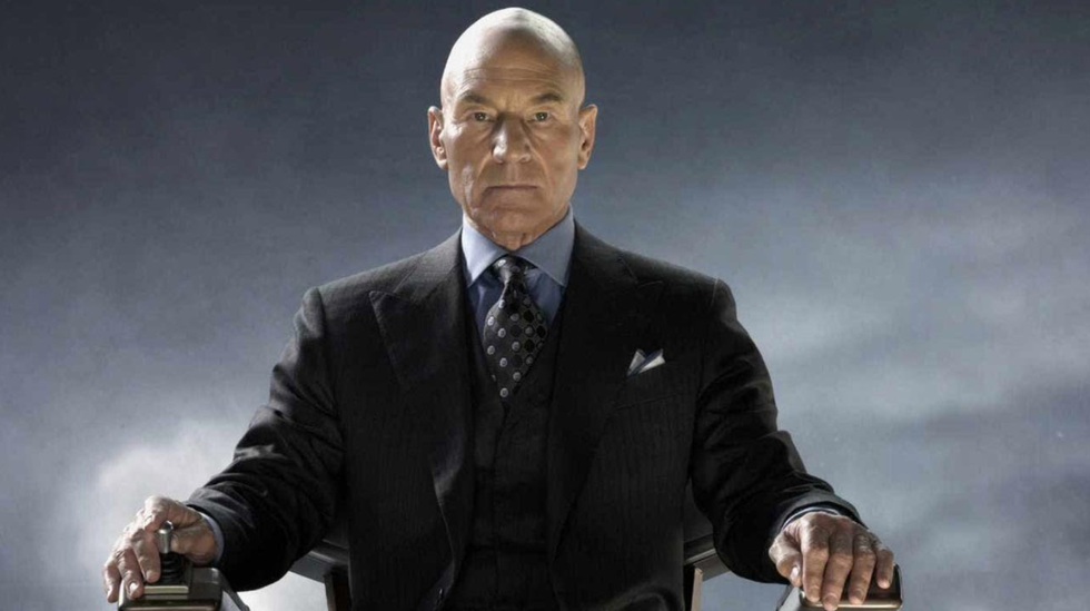 sir patrick stewart as professor charles xavier in x men