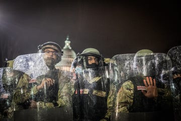 national guard near the us capitol on january 06, 2021 in washington, dc the protesters stormed the historic building, breaking windows and clashing with police trump supporters had gathered in the nation's capital today to protest the ratification of president elect joe biden's electoral college victory over president trump in the 2020 election photo by shay horsenurphoto via getty images