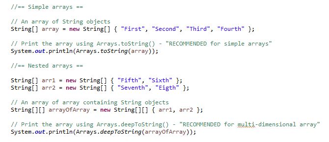Java Print Array