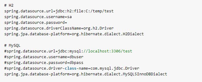 Spring boot datasource