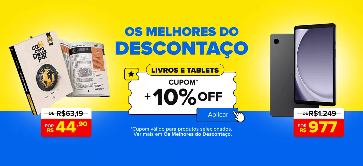 Os melhores do descontaço. Até 70% off. Cupom* +10% off. *Cupom válido para produtos selecionados. Ver mais em Os melhores do Descontaço.