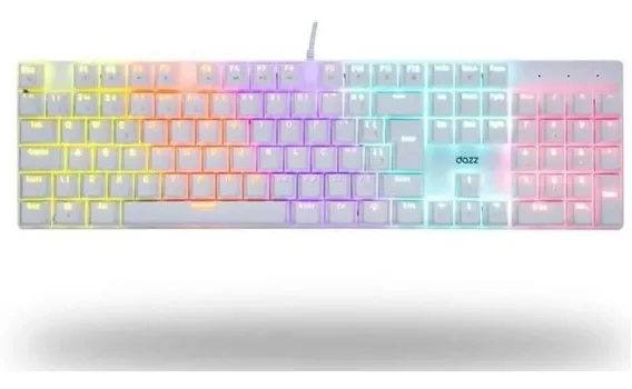 Teclado Mecânico Gamer Dazz Orion Essential Rgb Abnt2 Branco Idioma Português