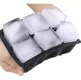 Forma De Silicone Gelo Cubo Grande 6 Cubos Drink Whisky Top