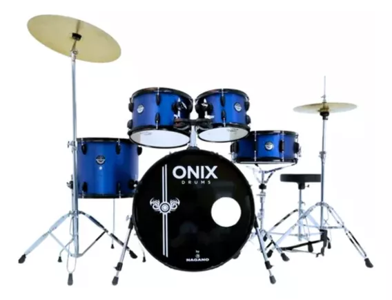 Bateria Onix Nagano Skinny 10 12 14 14 20 - Cores Cor Azul