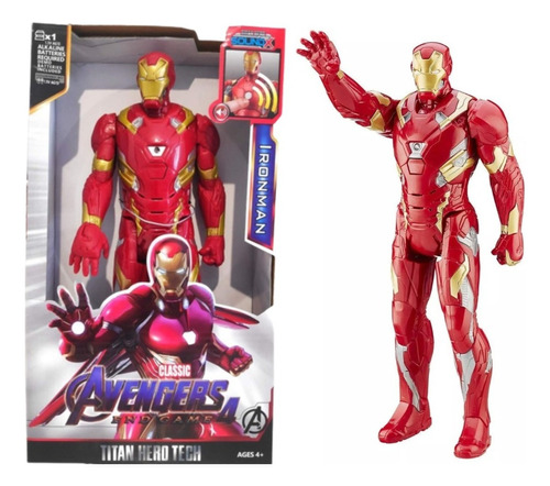 Boneco Homem De Ferro 30 Cm Vingadores Heroes C/ Luz E Sons