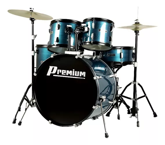 Bateria Acústica Premium Dx722 Bl Azul 22 Completa Cor Bumbo 22 - Azul