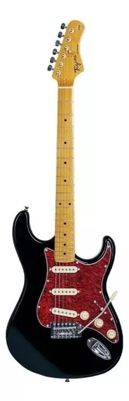 Guitarra elétrica Tagima TW Series TG-530 stratocaster de  tília black com diapasão de bordo