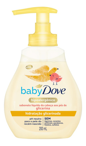 Sabonete Líquido Hidratação Glicerinada da Cabeça aos Pés Dove Baby Frasco 200ml