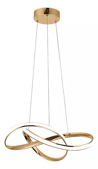 Lustre Pendente Led 40w Moderno 3 Em 1 Dourado Bivolt Nitrolux LP-02D