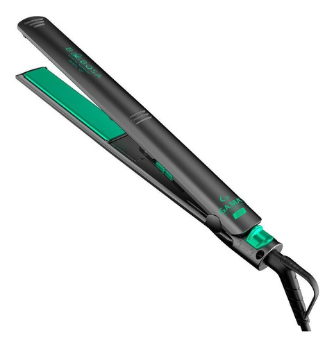 Chapinha de cabelo GA.MA Italy Elegance Babosa Ceramic Ion preta e verde BIVOLT