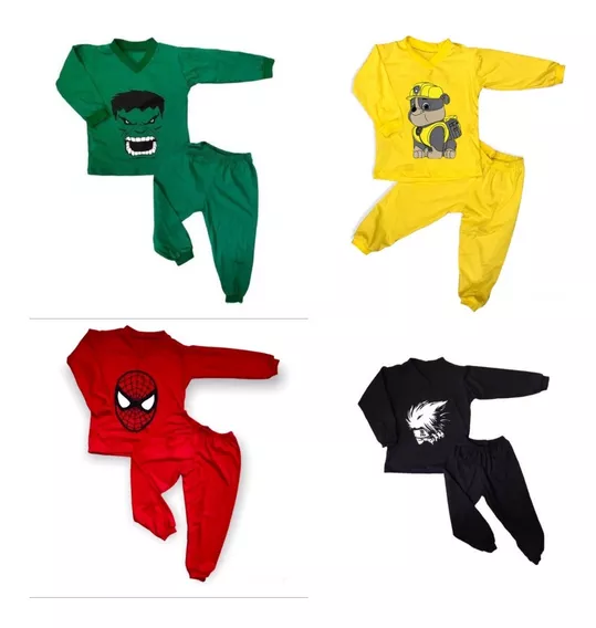 Kit 4 Pijama Infantil Menino Masculino Super Heróis