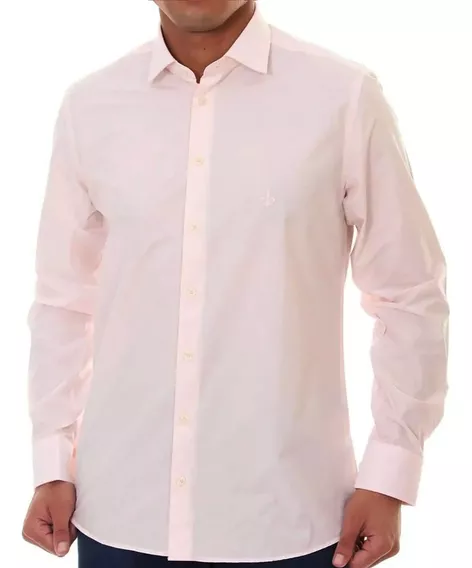 Camisa Masculina Dudalina Ml Milano Fit Stret Rosa 530105