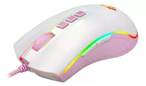 Mouse Gamer Cobra Lollipop Rgb Branco Com Rosa M711WP